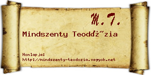 Mindszenty Teodózia névjegykártya